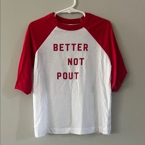 Red and White Raglan Tee
